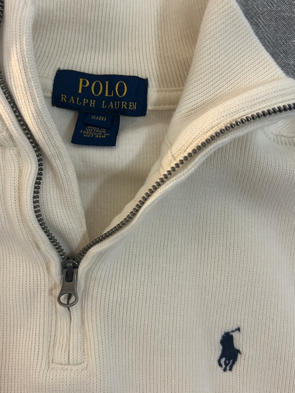 Ralph Lauren Cream Half-Zip Pullover for Kids - Picture 3 of 5